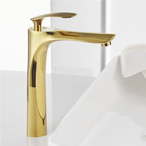 Vòi lavabo nóng lạnh tay lá AHL 3 tấc mạ vàng Vòi lavabo nóng lạnh tay lá AHL 3 tấc mạ vàng