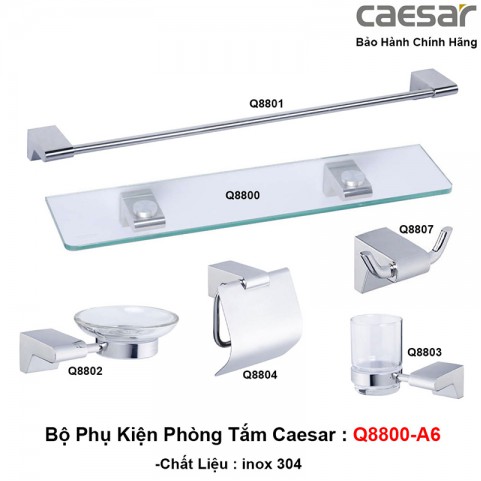 Bộ phụ kiện phòng tắm Caesar Q8800-A6 Bộ phụ kiện phòng tắm Caesar Q8800-A6