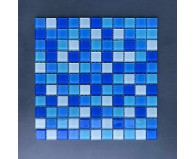 Gạch Mosaic Thủy tinh 3 màu xanh trộn 48×48