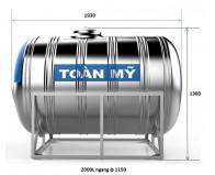 Bồn nước Toàn Mỹ 2000L Ngang 