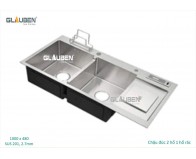 Chậu đúc Glauben 10048 2 hộc 1 bệ rác B