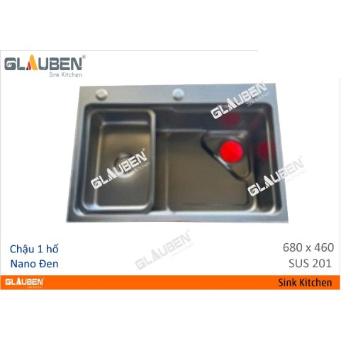 Chậu Glauben 6846 1 hộc Nano đen sus 201 Chậu Glauben 6846 1 hộc Nano đen sus 201