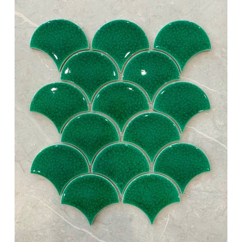 Gạch Mosaic Gốm vảy cá xanh ngọc rạn Gạch Mosaic Gốm vảy cá xanh ngọc rạn