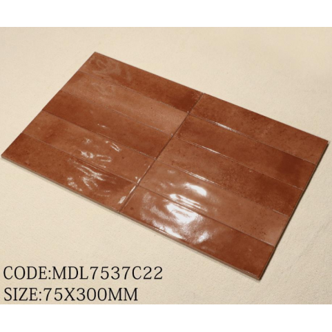 Gạch thẻ Porcelain men bóng KT 75x300mm MDL7537C22