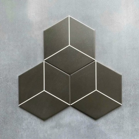 Gạch lục giác Ceramic Trắng - Đen Gạch lục giác Ceramic Trắng - Đen