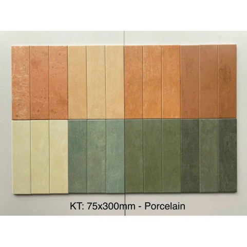 Gạch thẻ ốp tường 75×300 mm Gạch thẻ ốp tường 75×300 mm