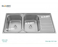 Chậu Glauben 105045 dập 2 hộc 1 bàn