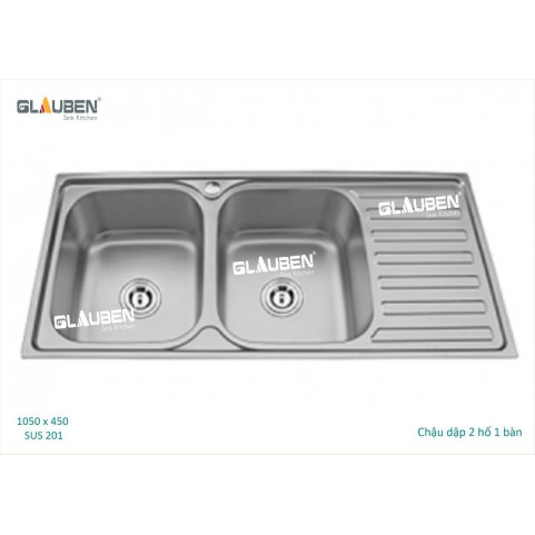 Chậu Glauben 105045 dập 2 hộc 1 bàn Chậu Glauben 105045 dập 2 hộc 1 bàn