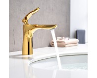Vòi lavabo nóng lạnh tay lá AHL 2 tấc mạ vàng